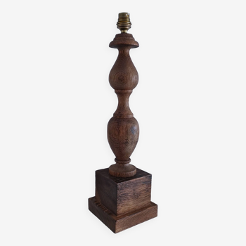 XL turned solid wood lamp base H.45.5 cm