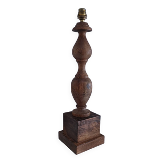 XL turned solid wood lamp base H.45.5 cm