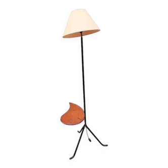 Tripod wooden tablet floor lamp 1960