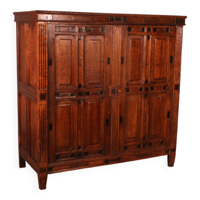Buffet 2 Portes En Chêne Et ébène Du 17° Siècle - Pays-bas