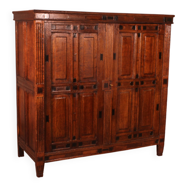 Buffet 2 Portes En Chêne Et ébène Du 17° Siècle - Pays-bas
