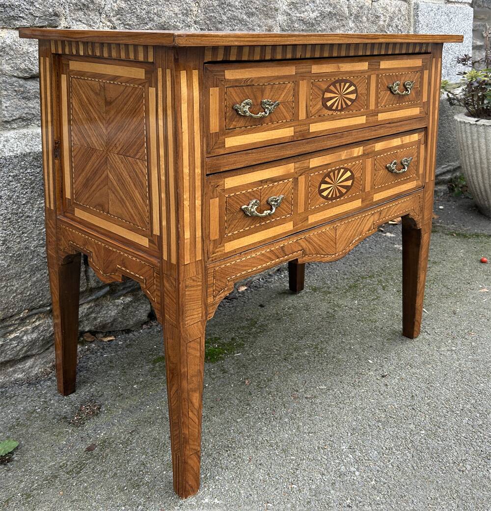Commode d’appoint Empire tardif en marqueterie fine – fin XIXᵉ siècle