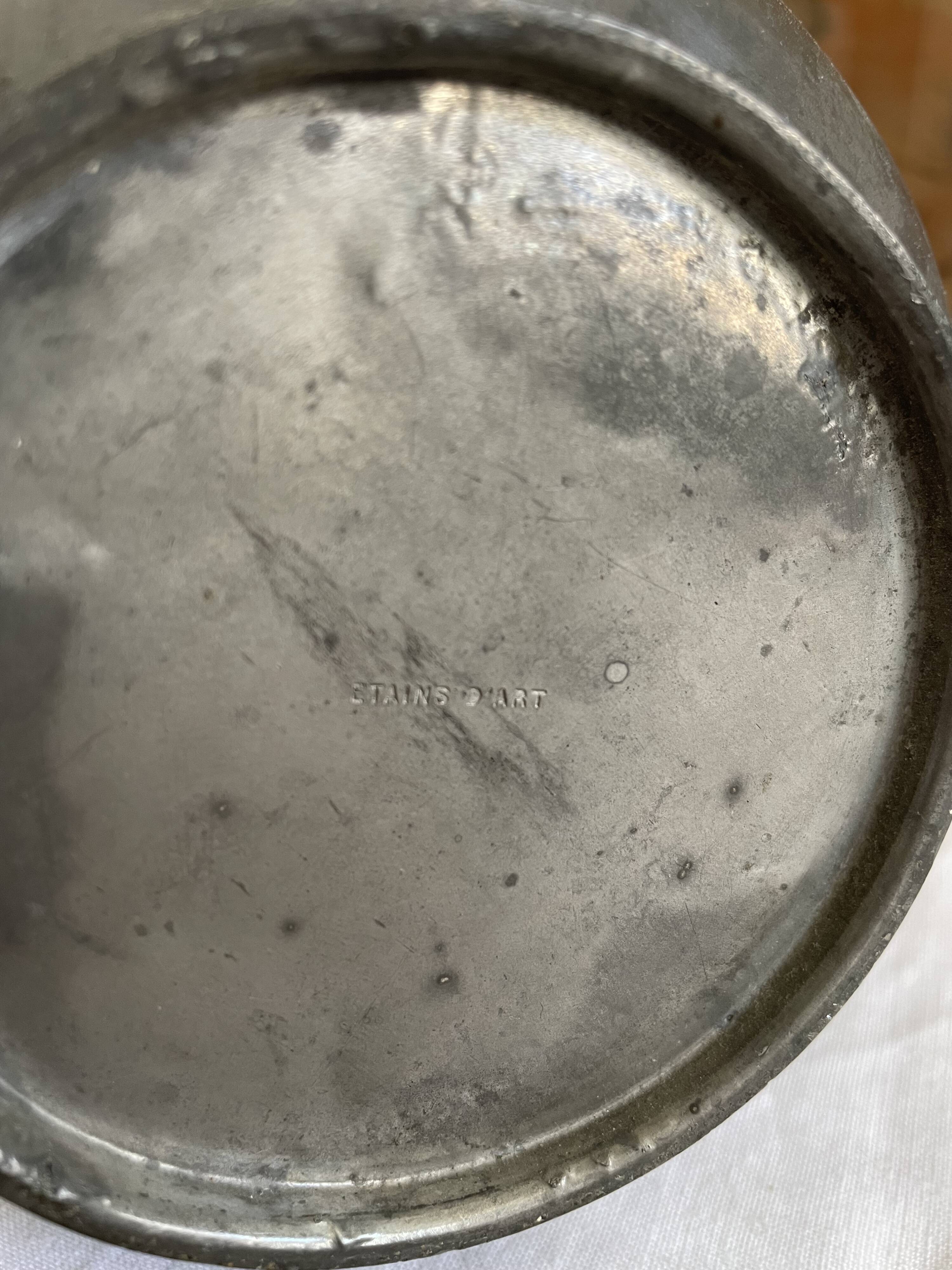 1900 art nouveau pewter vase