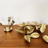 Large Floral Hollywood Regency Flush Lamp by Willy Daro for Massive