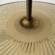 Large UFO design ceiling light in brass and printed glass, 1950s, Italy.