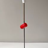 Lampadaire expérimental rare en laiton, aluminium et verre par Arredoluce, Italie