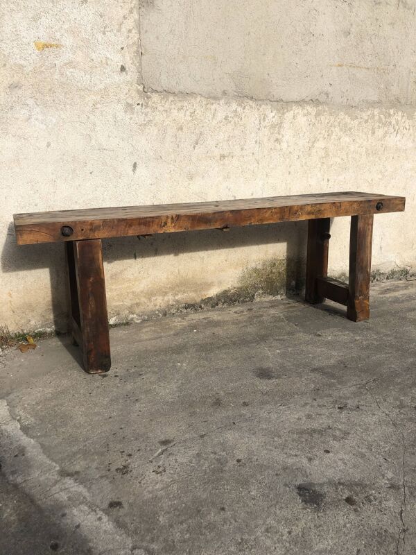 Ancien établi en chêne