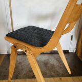 (Lot) 3 Compass Leg Chairs 1960s Scandinavian