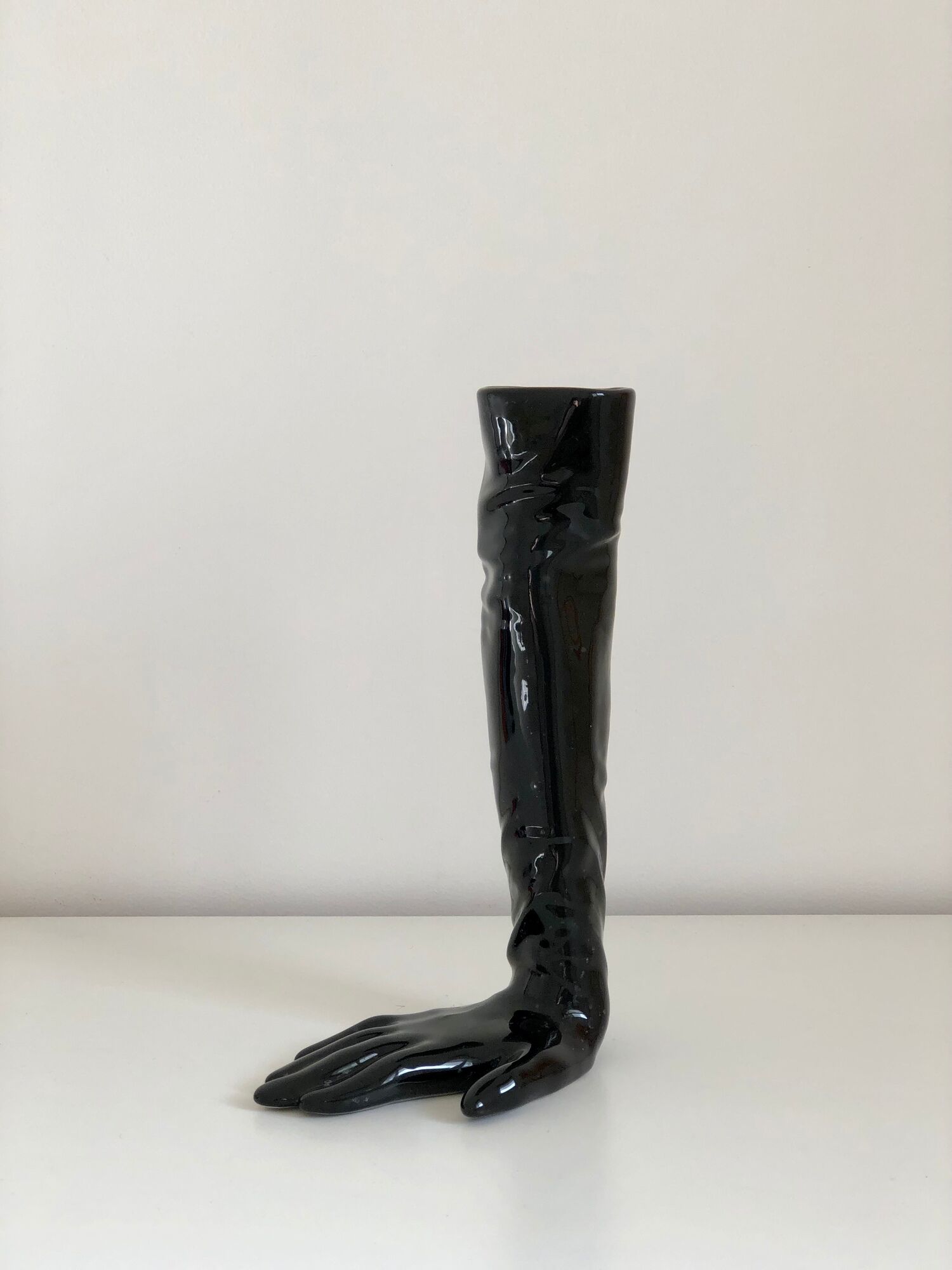 Glove-shaped ceramic vase Axis edition, France, 1980