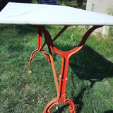 Marble and cast iron bistro table
