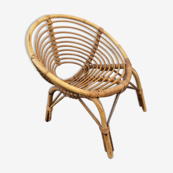 Rattan basket chair, child, 1960