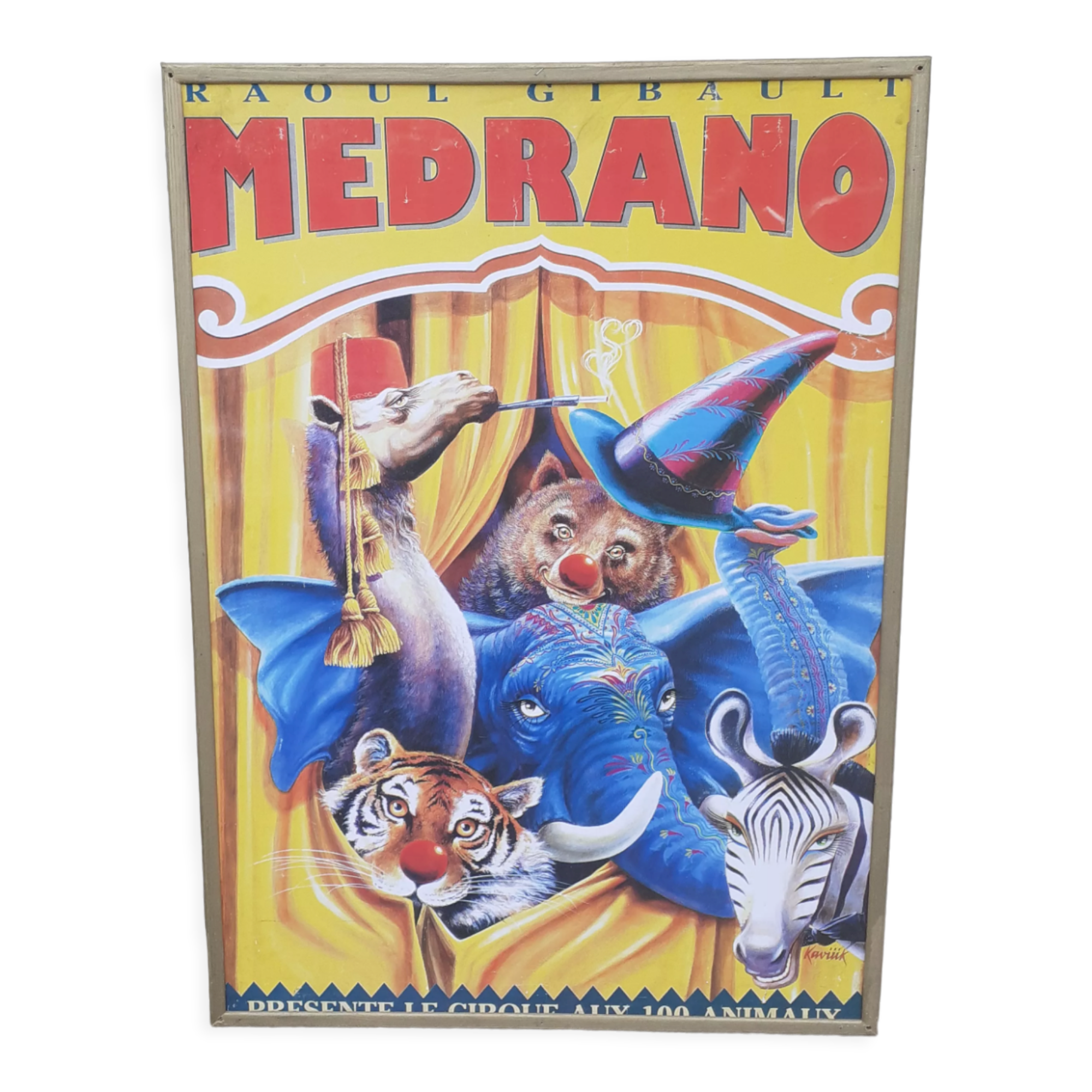 Medrano circus poster on wood support