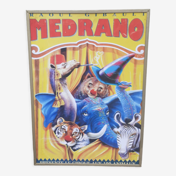 Affiche cirque Medrano sur support bois