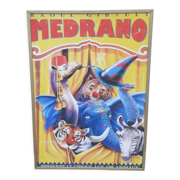 Affiche cirque Medrano sur support bois