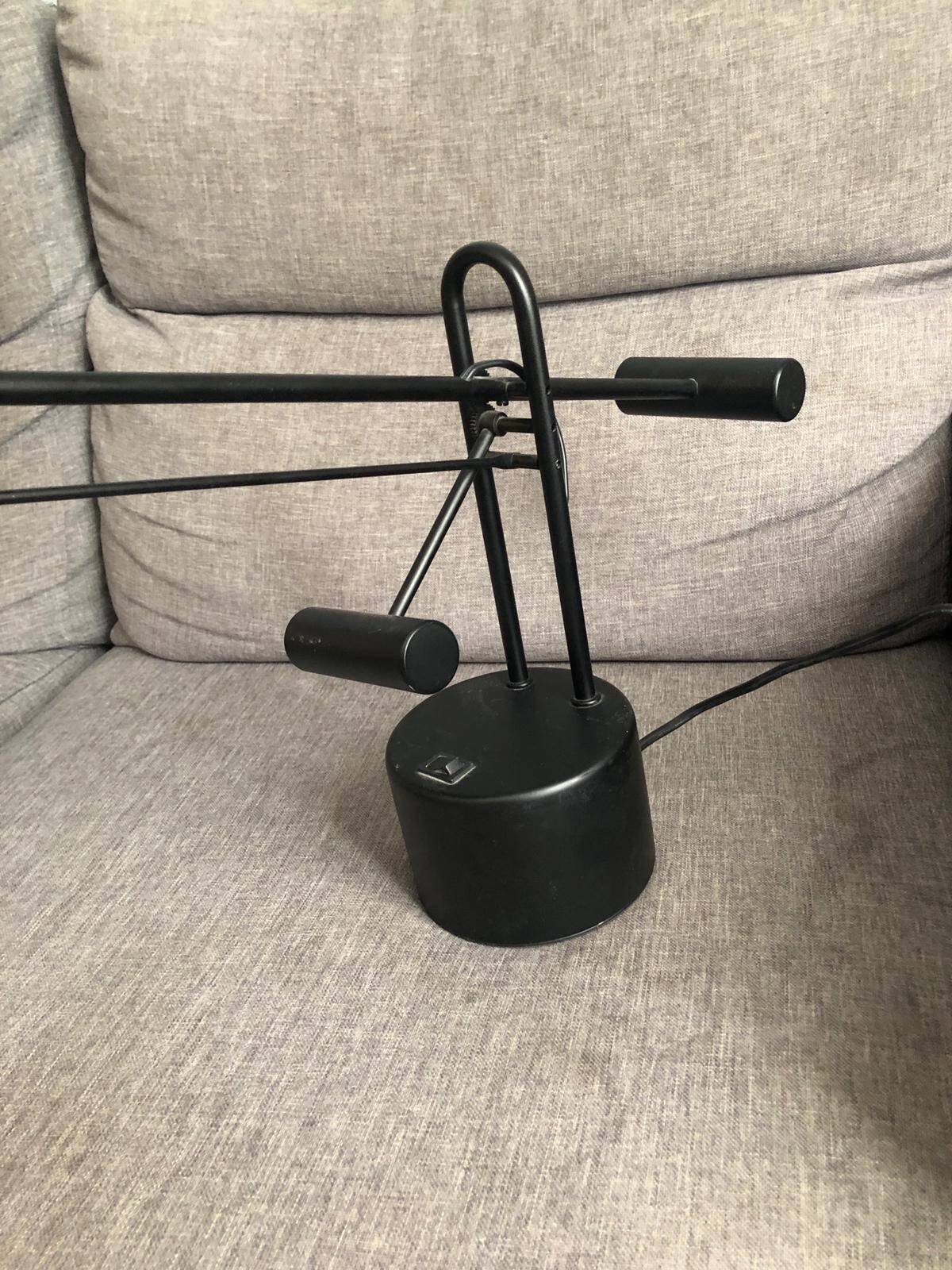 Lampe architecte métal noire vintage à bascule double contrepoids
