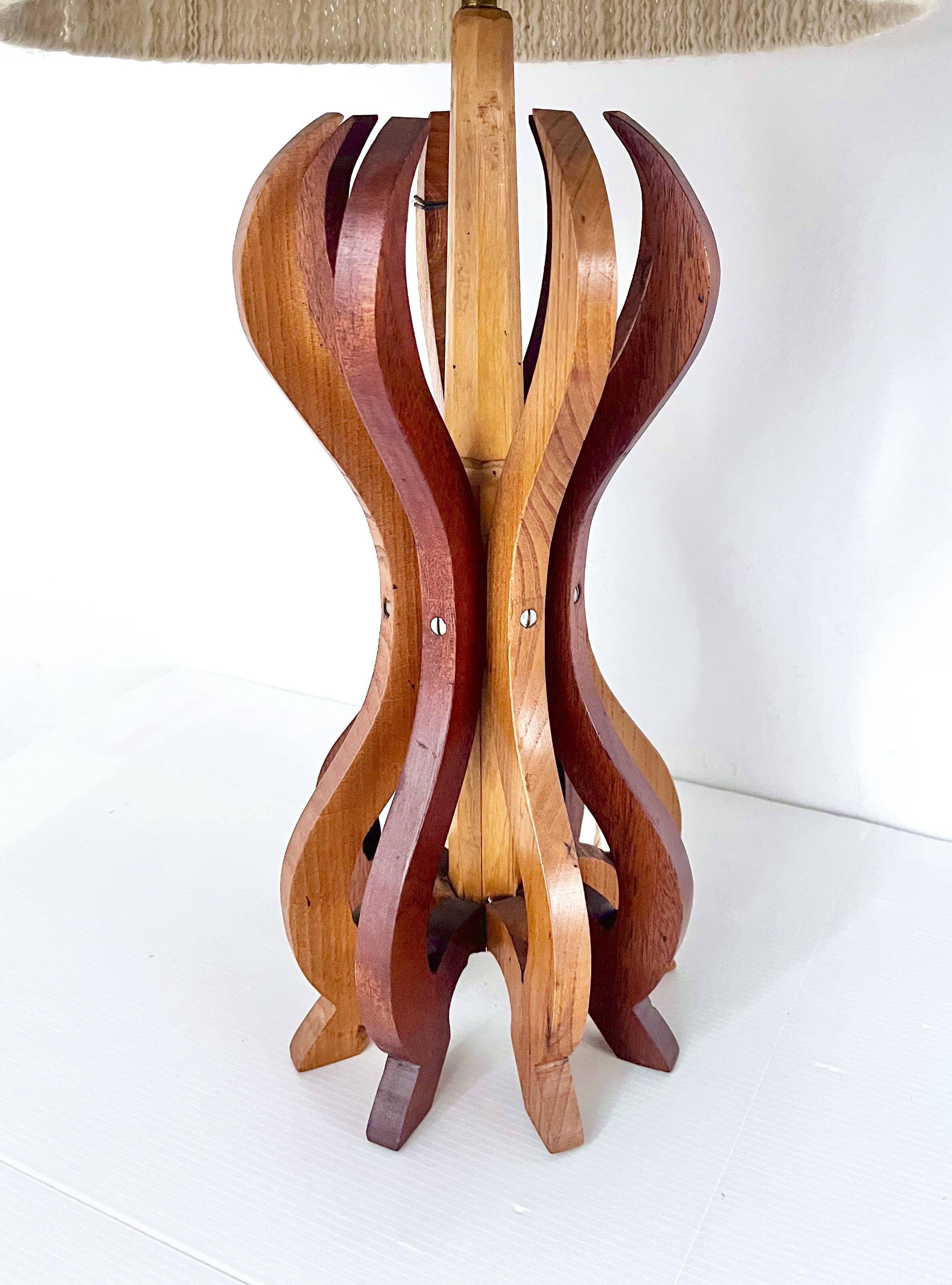 Unique wooden lamp from the 60s