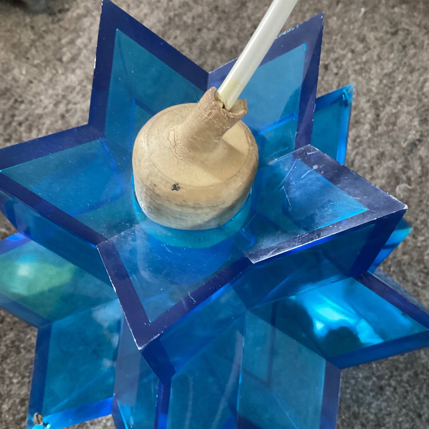Vintage blue plexiglass star lamp