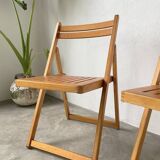 70s beech folding chairs