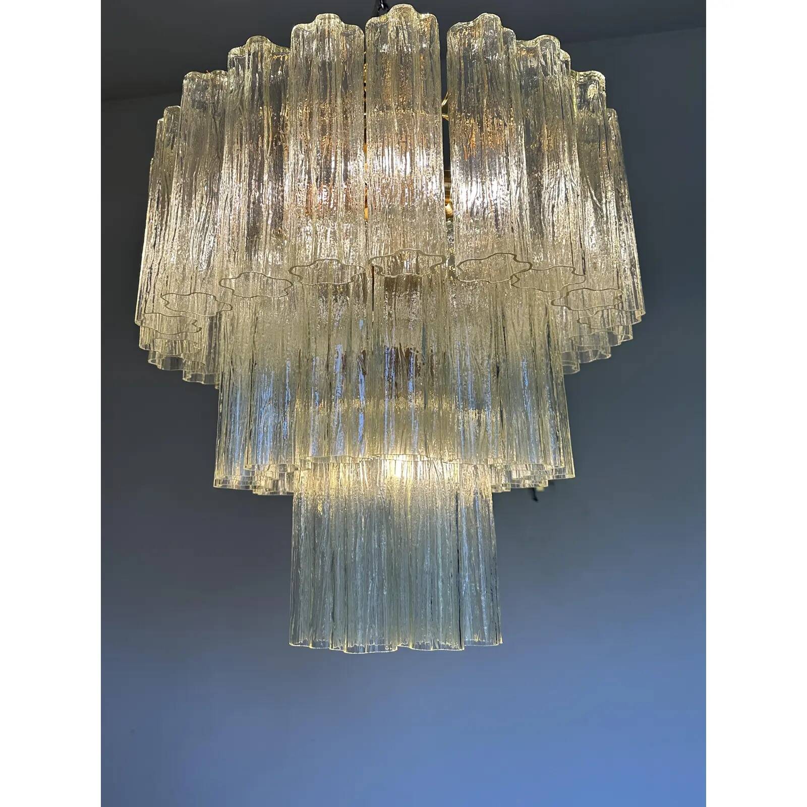 Italian Murano Glass Flush Mount with “Tronchi” Design