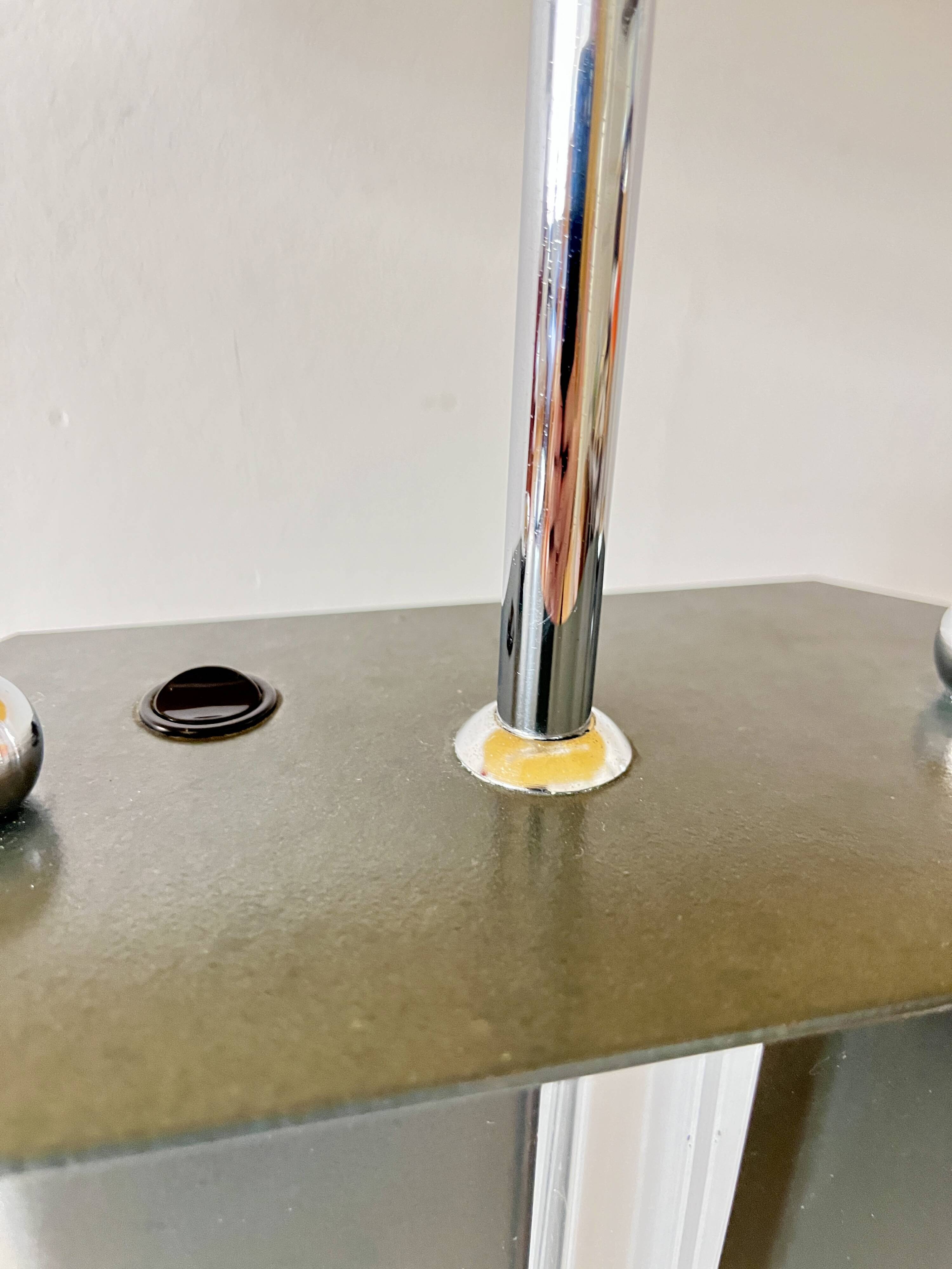 Vintage Postmodern Table Lamp, 4 Light Metal Lamp with Chrome Details, ´80