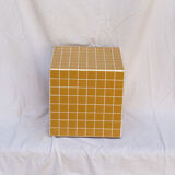 Mustard yellow cube side table 33x33 cm