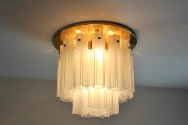 Star recessed plastered plastered in brass and frosted glass Glash-tte Limburg