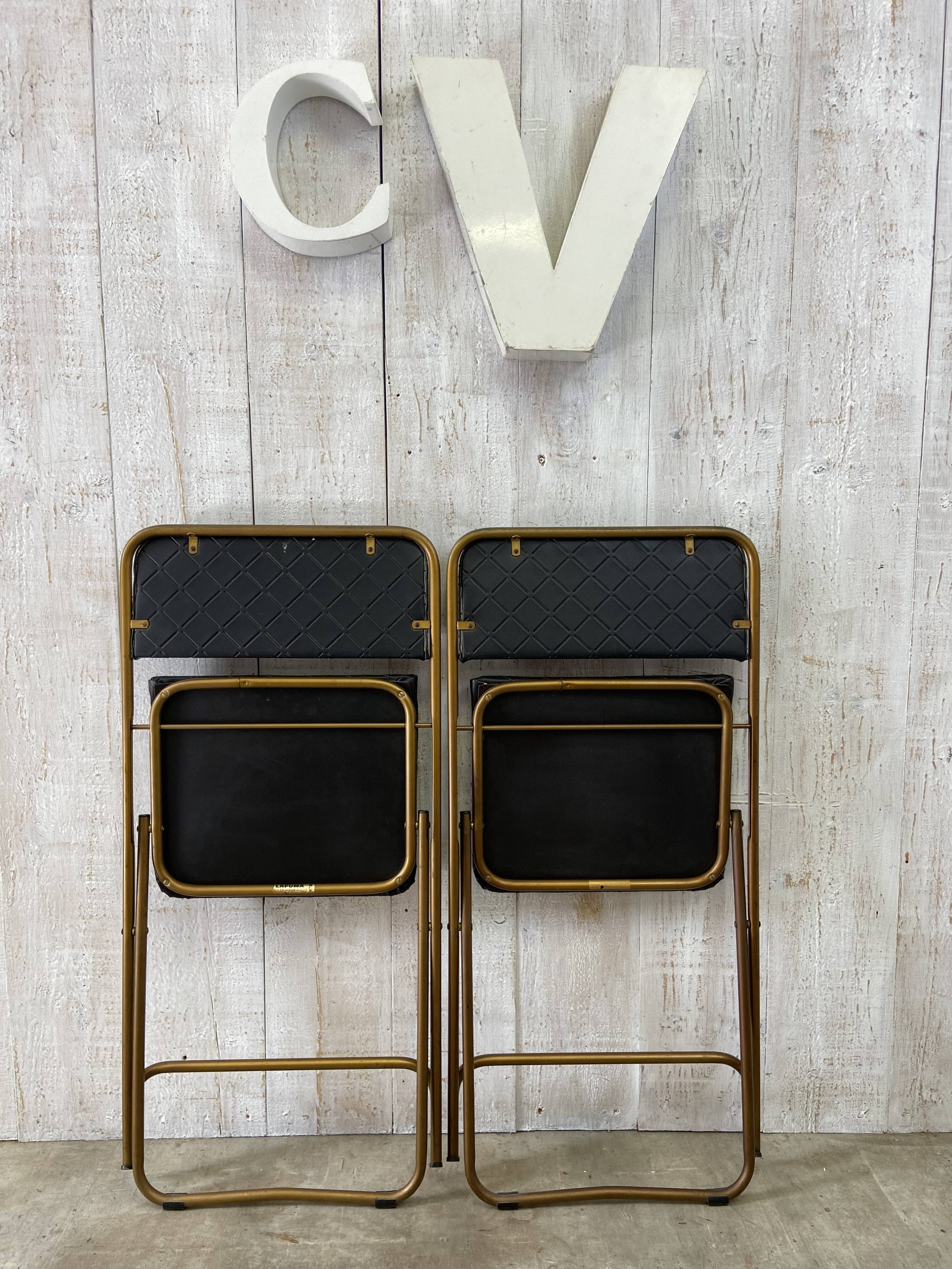 Paire de chaises pliantes vintage