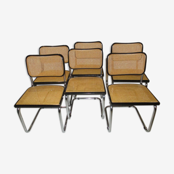 Suite de 6 chaises cesca b32 Marcel Breuer 1980