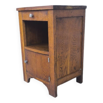 Art Deco bedside table in solid oak