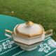 Coffee service consisting of 18 pieces, in white porcelain with gold decoration