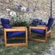 Duo de fauteuils vintage en hêtre lupton morton de john morton