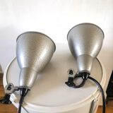 Pair of industrial lamps design 60s
