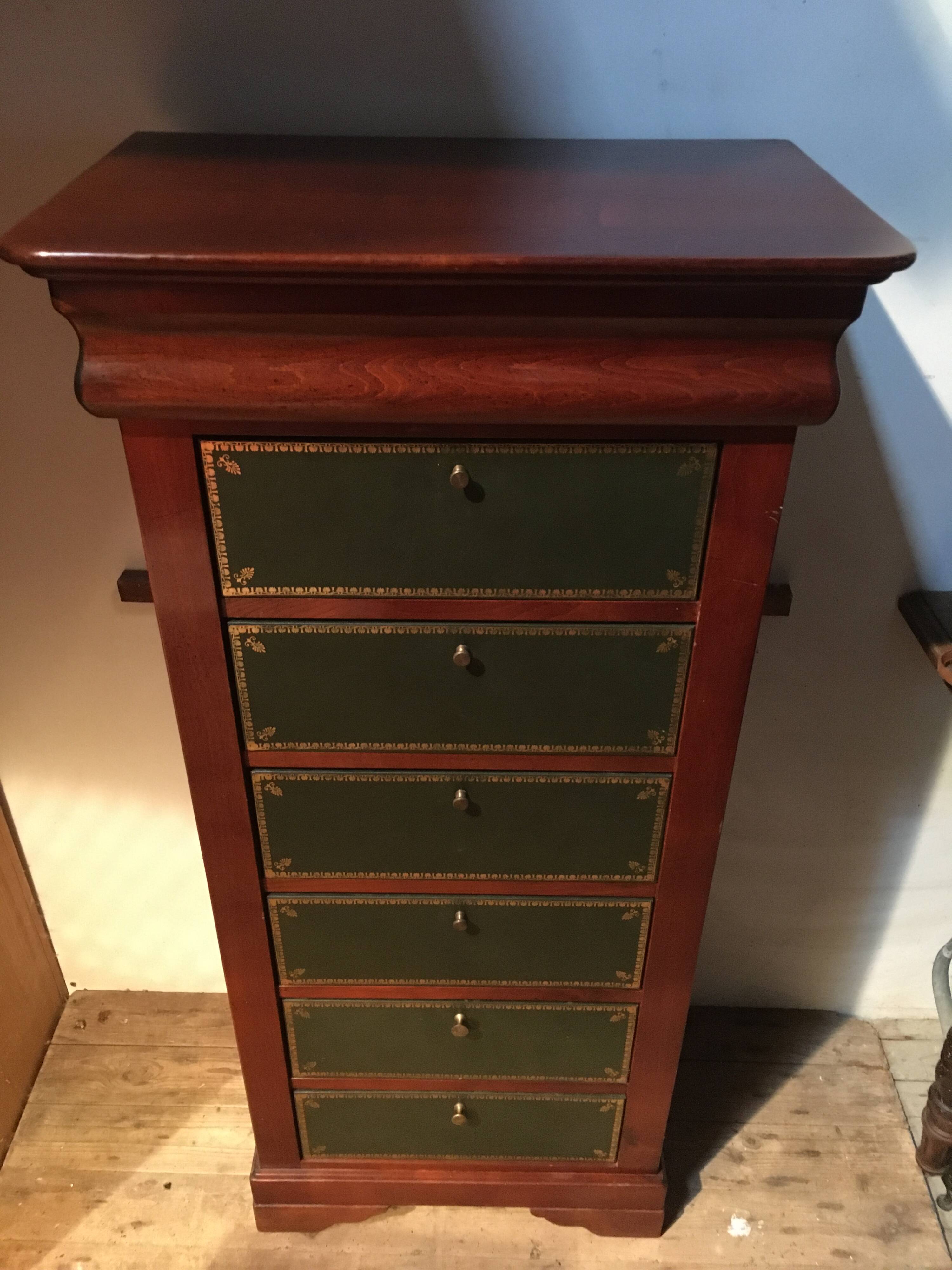 Notary's cardboard box in mahogany-colored cherry wood "Félix Monge"