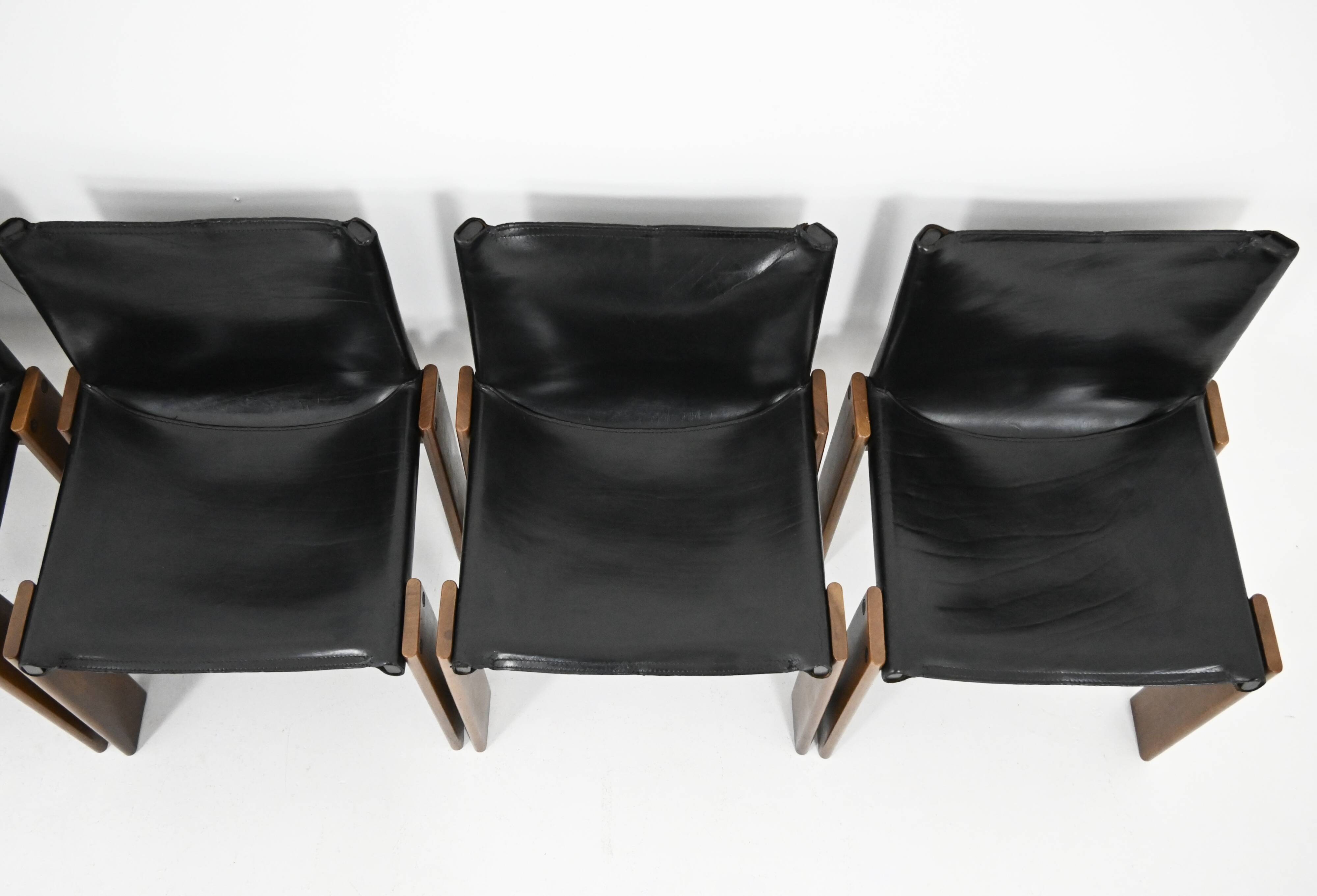 Set of 6 Monk Dining Chairs by Afra & Tobia Scarpa for Molten