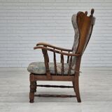 Années 1960, design danois, fauteuil à dossier haut par Regan Møbelfabrik, Aarhus, état d'origine.