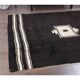 Vintage Turkish hand-knotted wool cotton brown kilim area rug 118x170
