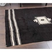 Vintage Turkish hand-knotted wool cotton brown kilim area rug 118x170