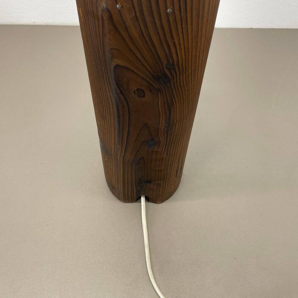 Grande lampe de table sculpturale et organique en bois de pin, attribuée à Temde Lights, Allemagne, années 1970