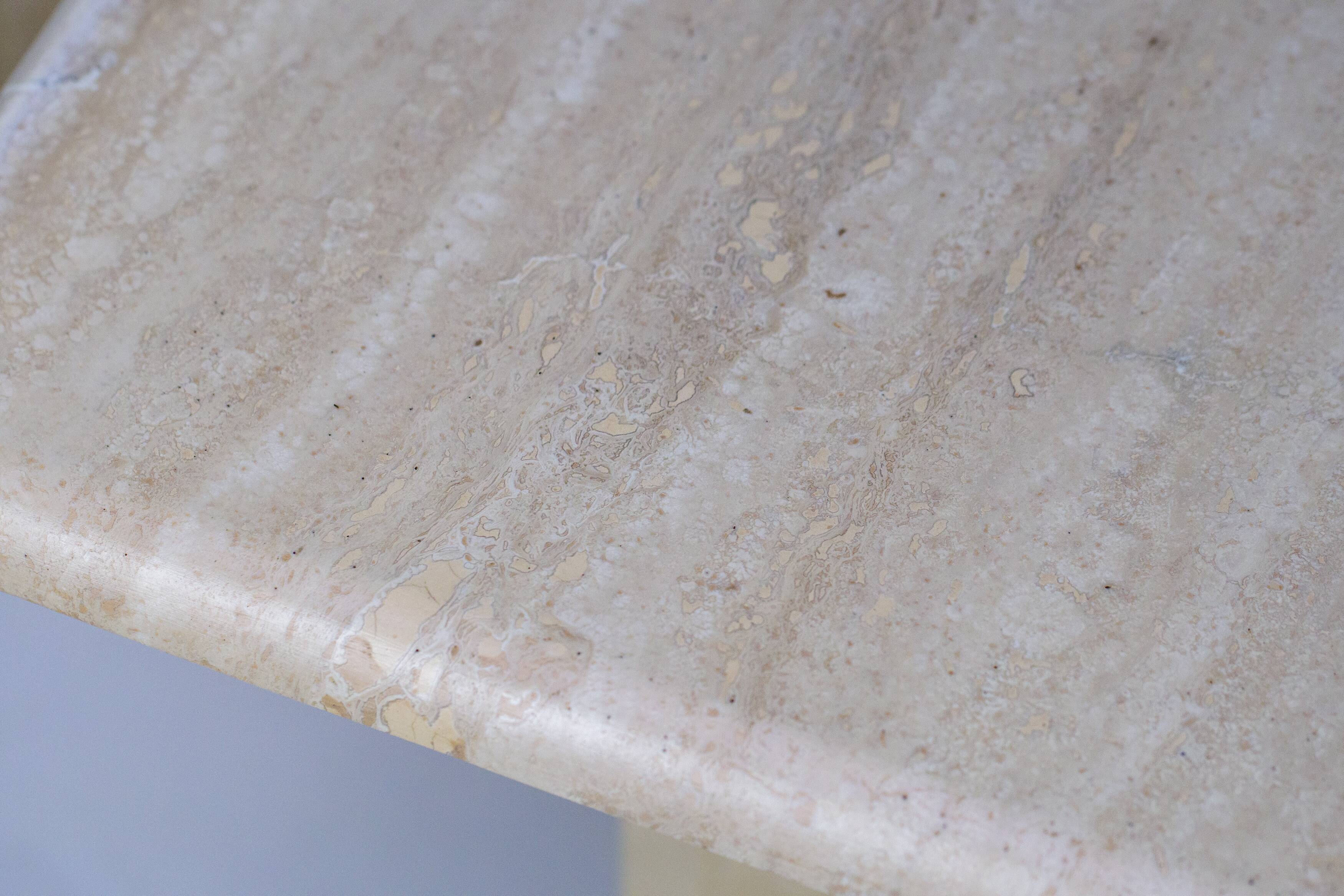 Set of 3 vintage travertine nesting coffee tables