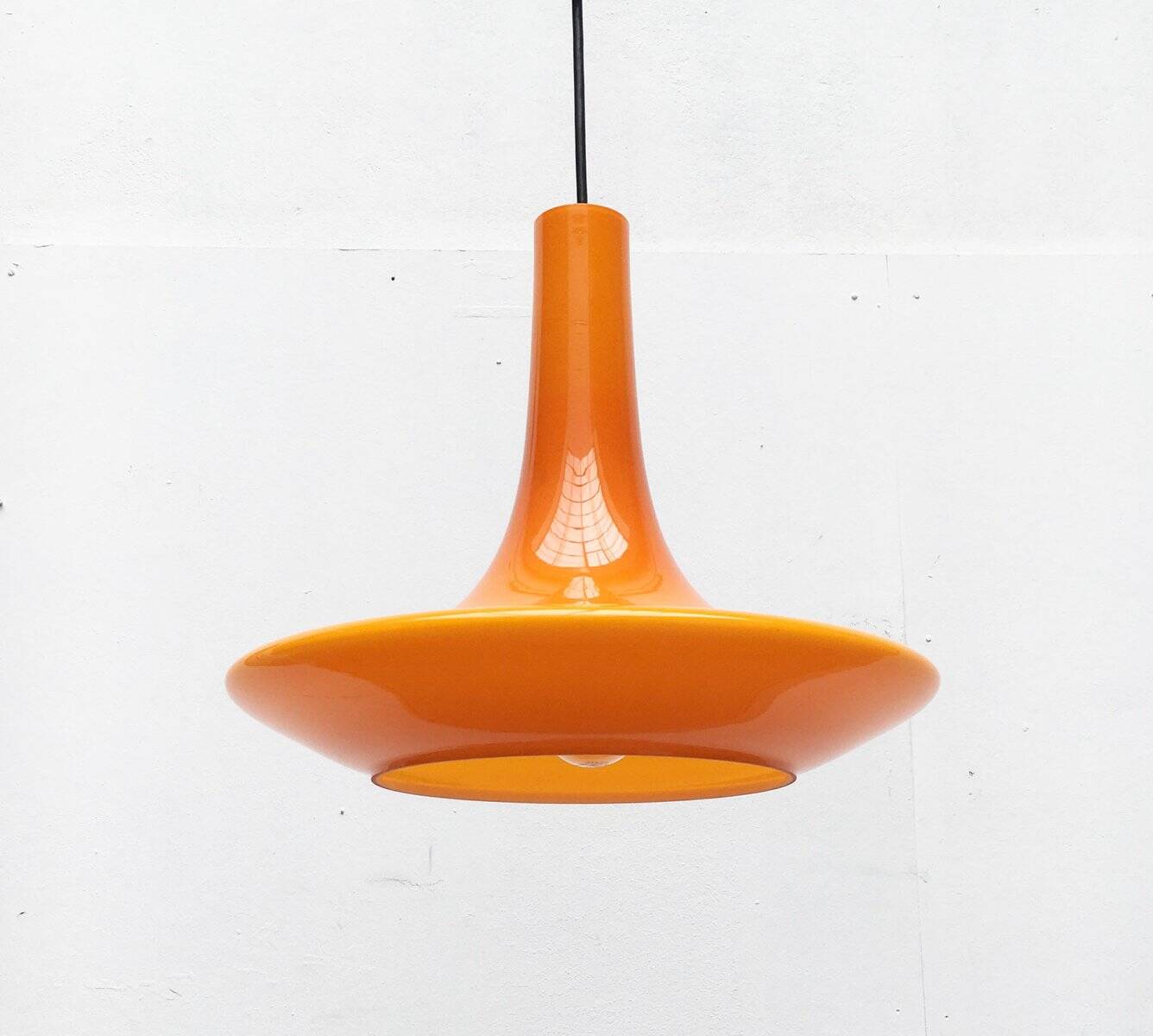 Mid-century glass tulip pendant by Peill & Putzler, 1960s