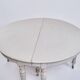 Round Dining Table - Gustavian Style - Gray Painted - Round Legs - Brass Wh