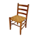 Mid Century Pine and Papercord Side Chair, 1960s