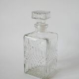 Faceted whiskey decanter worked cap 1970