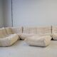 Togo sofa set in beige corduroy, model designed by Michel Ducaroy 1973