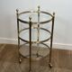 Round Rolling Table with Three Brass Trays, Attributed to the Jans House