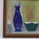 Huile sur toile d'époque Mid Century – « Bol, Vase et Fruits » par K. W. N.