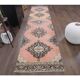 Vintage Turkish Oushak Handmade Wool Cotton Orange Runner Rug 92x378