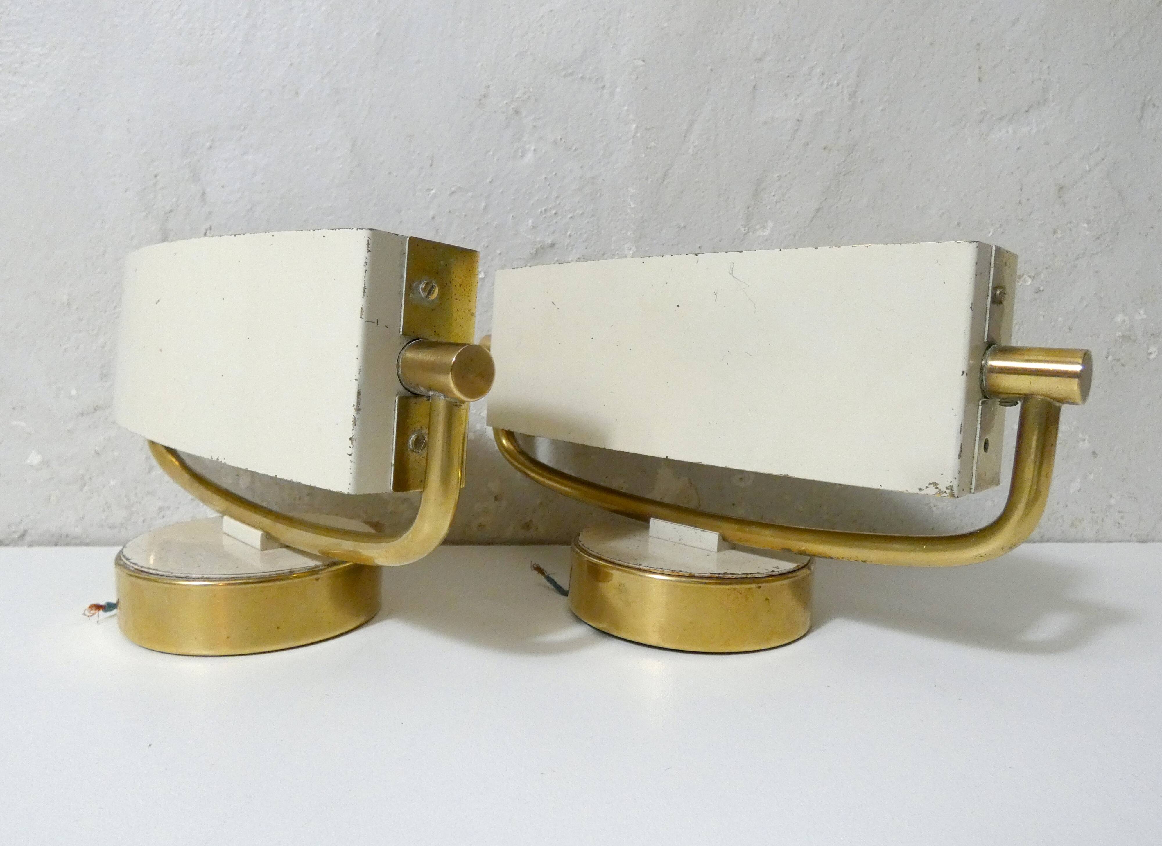 Pair of Jacques Biny mid-century design wall sconces