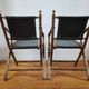 Pair of safari folding chairs in leather 1970-80