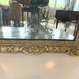 Miroir Louis XV en bois sculpté doré Trumeau de cheminée XIX siècle 80x56cm